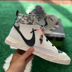 Nike ReadyMade Black and White High-Top Sneakers with Camo Detail